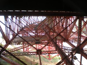 Super structure walking under the bridge